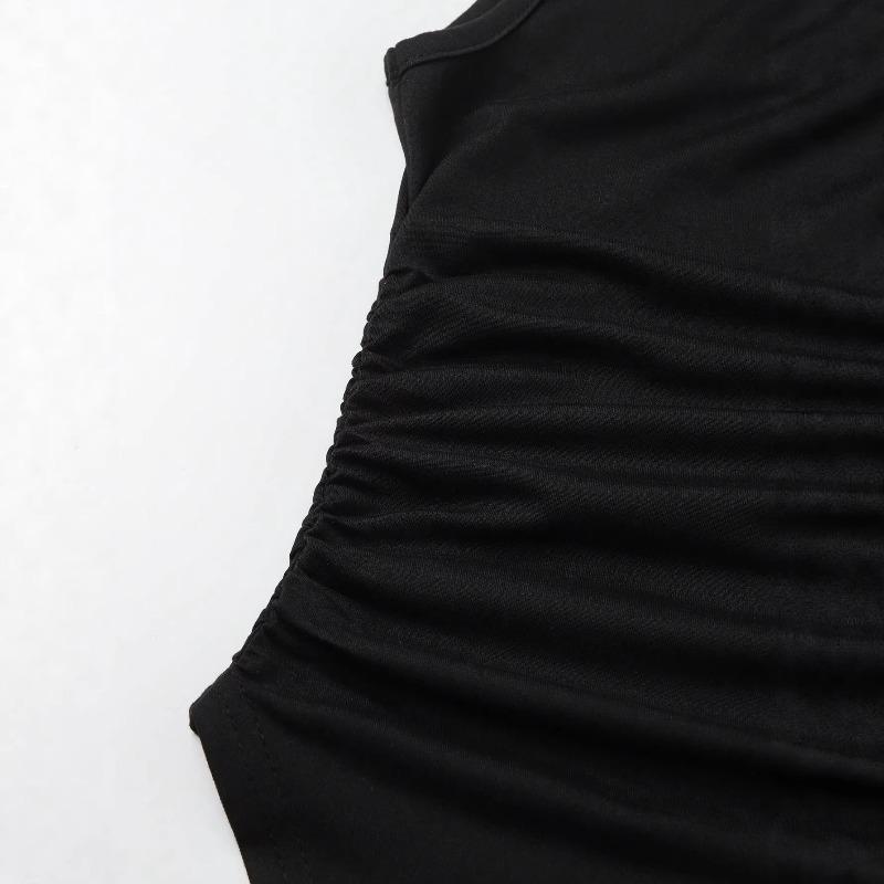 Simple Sleeveless Metal Ring Solid Color Thin Shirt Top Women