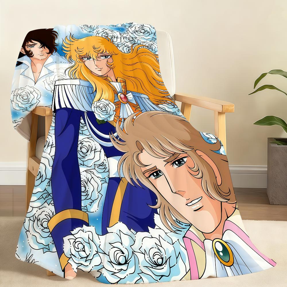 

Manga Anime The Rose of Versailles Lady Oscar Blanket Soft Throw Blanket Home Bedroom Bed Sofa Picnic Travel Office Blanket Gift 75x90cm