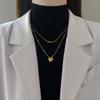 316L Stainless Steel New Fashion Upscale  2 Layer Forever Love Charms Beaded Chain Choker Necklaces & Pendants For Women