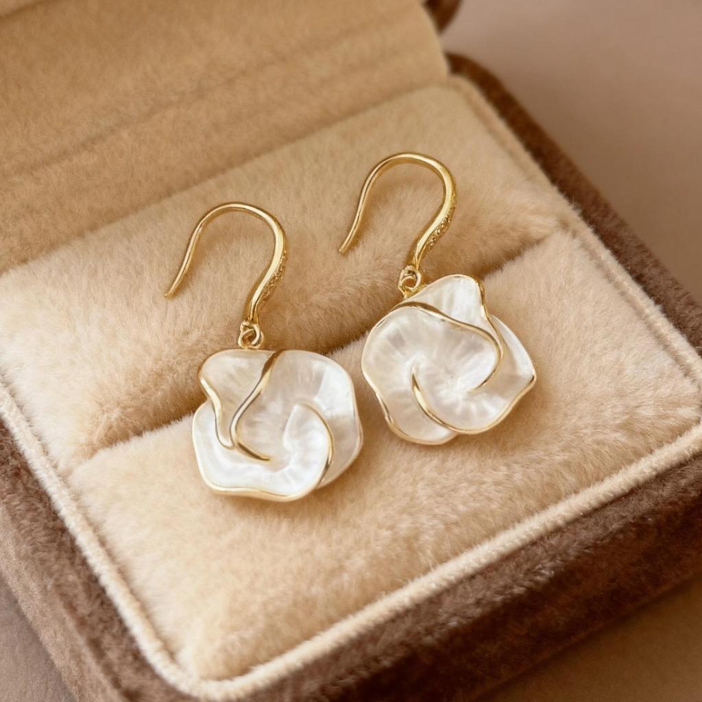 Meiji Women's 2025 Tassel Flower & Pearl Seashell Luxury Dangle Earrings