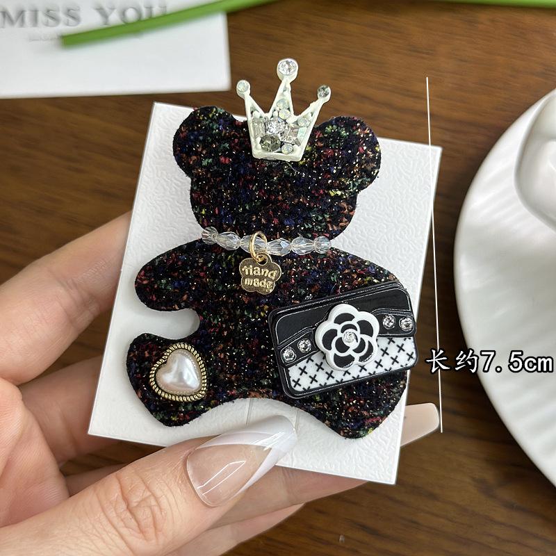 

Женская Мужская Модная Одежда Корона Медведь Вязаные Значки Брошь Элегантная Классическая Леди Изысканные Кристальные Жемчужные Аксессуары Ювелирные Изделия