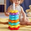1 Set Montessori Drehender Regenbogen Turm Baby Stapelspielzeug Kinder Entwickeln Motorische Fähigkeiten Spiel Drehendes Stapelspielzeug Geschenke