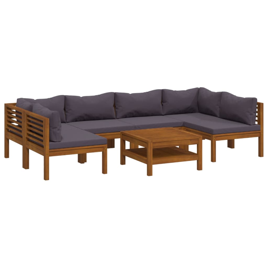 Vidaxl 7-Cz. Garden Lounge Set, With Cushions, Acacia