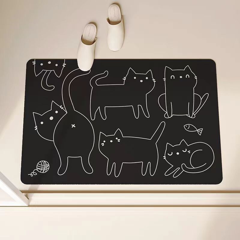 

Милый нескользящий коврик для ванной, абсорбирующий коврик, быстросохнущий коврик для туалета из диатомовой грязи против падения, коврик для входа в туалет 40X60cm 15.7X23.6in