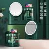 LED Equipped Cosmetic Organizer Dustproof with Mirror Large Capacity Desktop Vanity Storage Rack for Lipstick Skincare