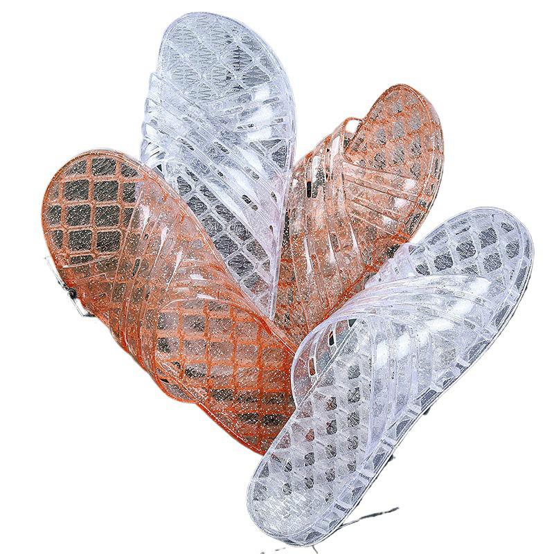 Crystal Clear Non-slip Jelly Slippers for Home & Shower