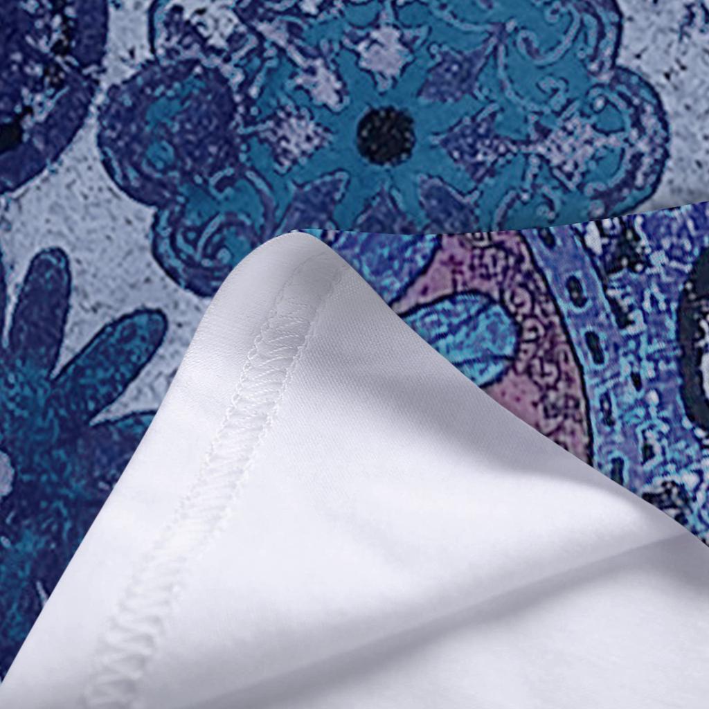 Women's Fashion Casual V-Neck Loose Comfortable Short Sleeve Print Tops Blouse