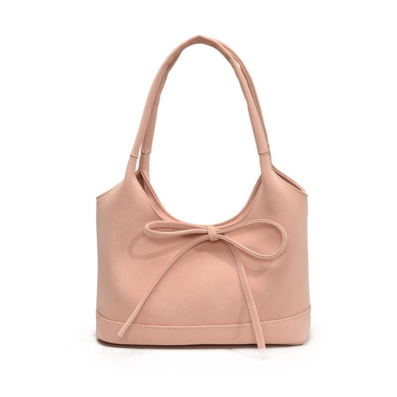New product trend Korean sweet style niche bow portable bucket bag literary sense commuter versatile shoulder bag