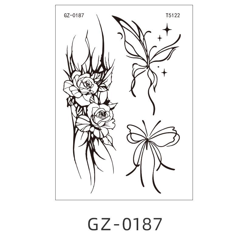Herbal Juice Tattoo Sticker Waterproof Temporary Simulation Tattoo Flower Arm Tattoo Sticker