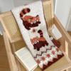Cartoon Brown Raccoon Patterned Scarf Knitted Faux Mink Fur Scarf Soft Comfort Women Winter Neckerchief Warm Scarves