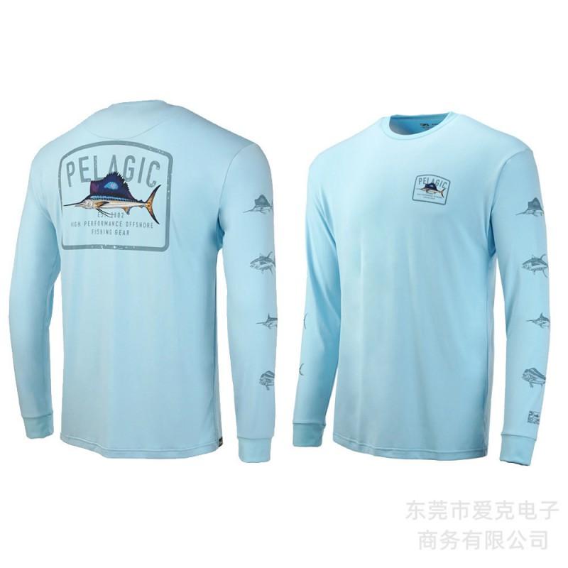Camicia da pesca da uomo ad asciugatura rapida con protezione UV UPF 50 a maniche lunghe, traspirante, per sport all'aperto, ciclismo
