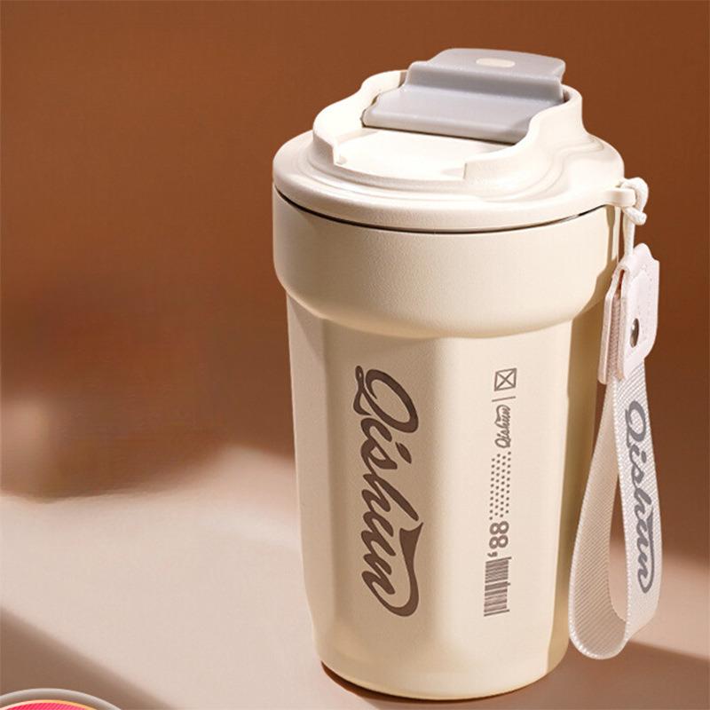 Coffee Cup 316 Double-Layer Stainless Steel Insulation Vacuum Cup Outdoor Traveling Coke Cup Mesh Red Grape Rope Vehicle-Borne Cup