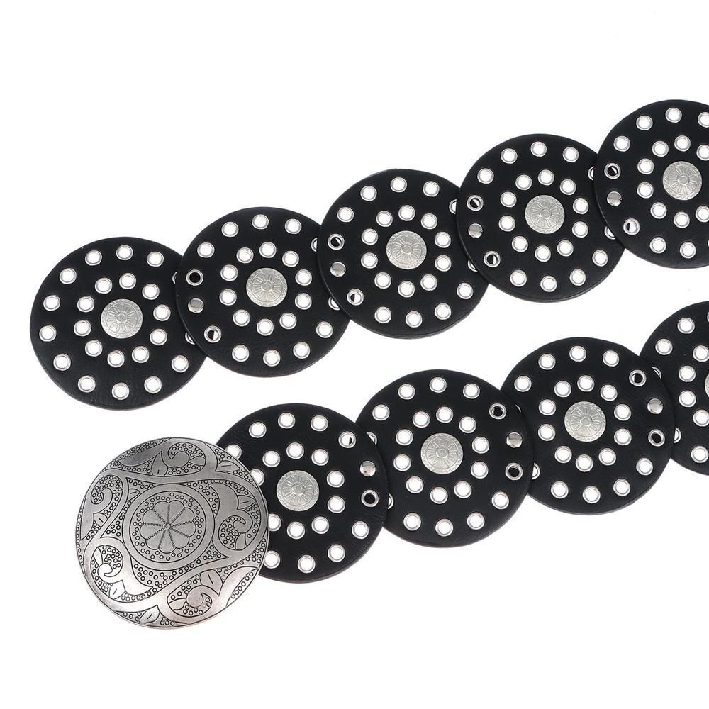 Western Style Hollow Belt Exaggerated Cowboy Wide Disc Belt Disc Belt  for Women