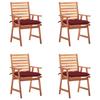 Outdoor Dining Chairs Set of 4 and Cushions Solid Acacia