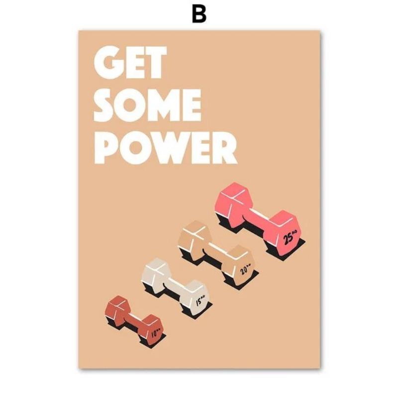 Home Gym Dekor Poster, Hantel Langhantel Fitness Sport Laufen, Wandkunst Leinwandgemälde, Nordische Drucke, Ideale Wandbilder