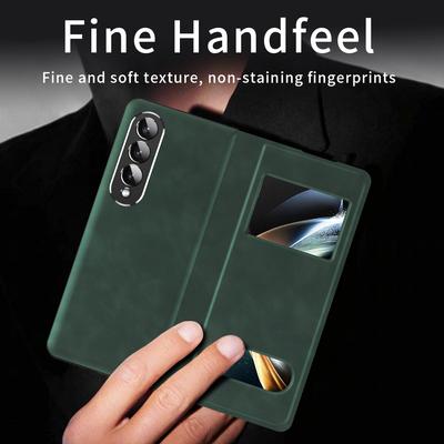 Ochrana pred pádom Luxusné kožené puzdro na telefón pre Samsung Galaxy Z Fold 4 Fold4 5g Fold 2 Fold 3 2 Fold3 Matte Feeling Stand Cover