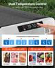 12 Volt Car Refrigerator, 95L Car Fridge, Dual Zone Portable Electric Cooler with Wheels and Handle, -20 to 20, 12/24V DC 100-240V AC Compressor