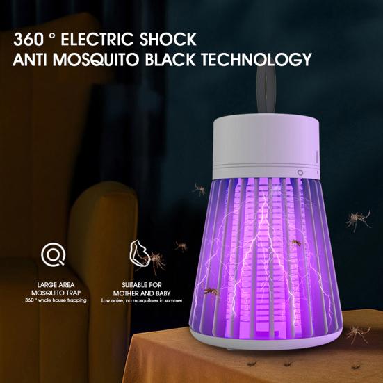 Mosquito Killing Lamp Electric Insect Extermination Device 6 Hours Battery Life USB Charging Camping Tent Fly Killing Trap