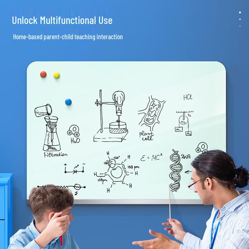 Deli Wall-Mounted Magnetic Glass Whiteboard