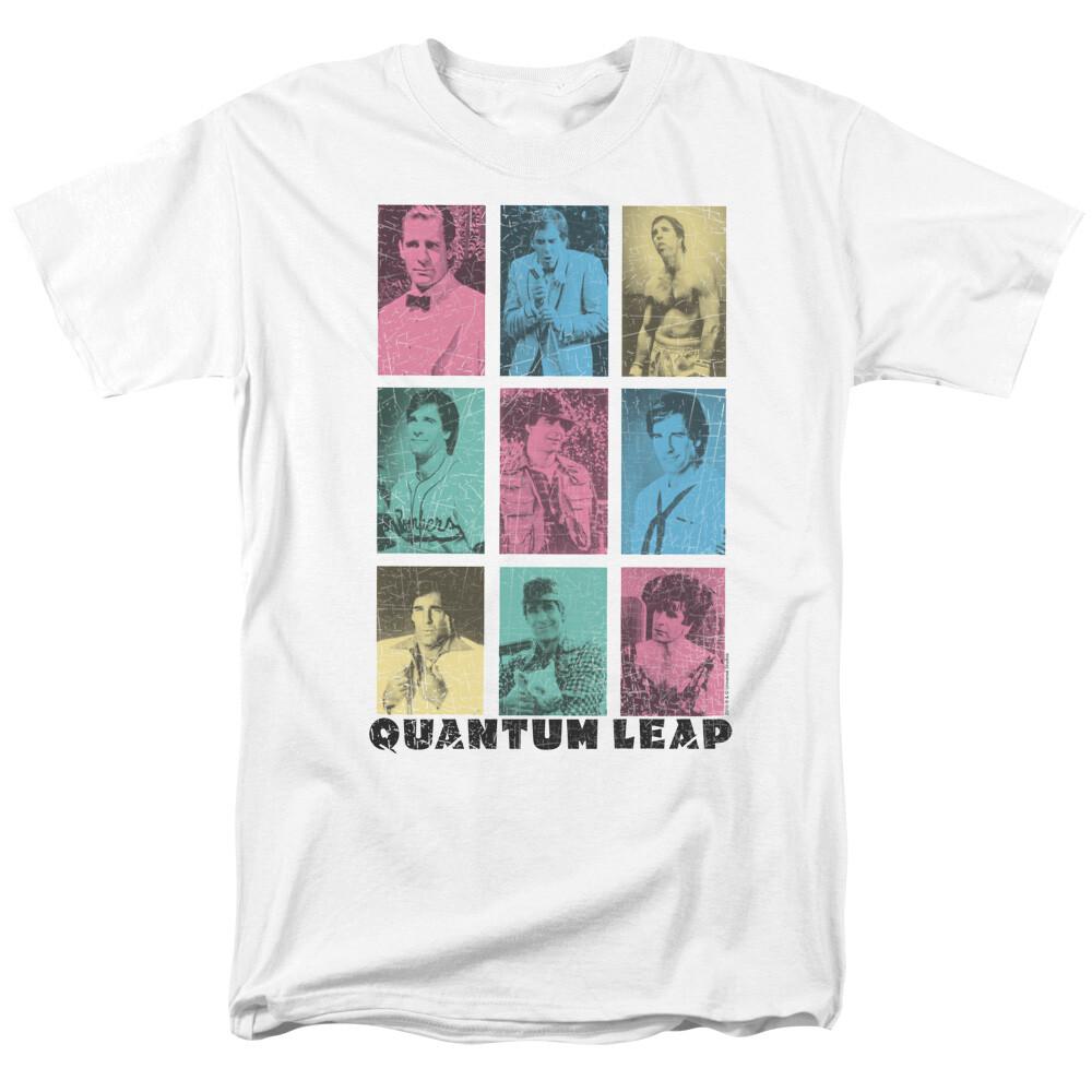 Quantum Leap Faces Of Sam T Shirt Licensed Sci-Fi TV Time Travel Show Tee White