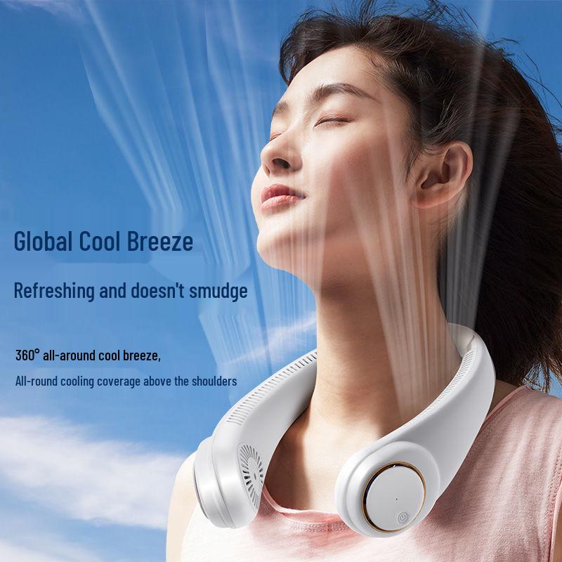 New Portable USB Charging Leafless Neck Fan and Desktop Fan for Students 59x183x195 mm