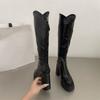 2025 autumn and winter new niche casual high-heeled thick-heeled high boots children's fashion versatile and comfortable Martin boots