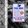 Eclectic Style Metal Pool Rules Sign Wall Hanging Multipurpose No Electricity Needed Safety Warning for Swimming PoolWa