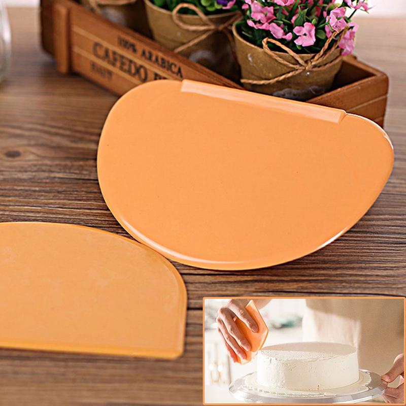 1 Peça Espátula Raspadora de Cozinha Flexível Borda Plana Misturador Cortador de Massa Para Pizza Pastelaria Decoração de Bolo Glacê Pão Assar Fondant