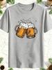 New Model Beer Cup Pattern Unisex Summer Casual TShirt Versatile Trendy Made 100 Pure Cotton With Soft Fabric And A Loose Style