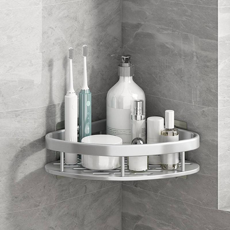 No Drill Corner Wall Shelf Aluminum Alloy Shampoo Rack Bathroom Shelf Makeup Storage Organizer Shower Shelf Bathroom Accessories