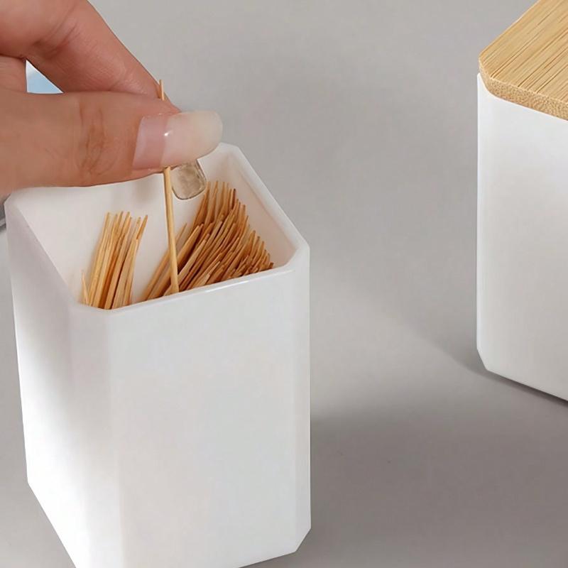 1pc Toothpick Holder Container for Home and Living Room Use, Portable Toothpick Box, Toothpick Jar with Storage, Home Decor