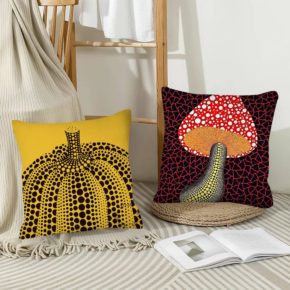 1Pc Y-Yayoi Art K-Kusama Pillow Case Fashion Square Pillowcase Bedroom Sofa Room Ins Decoration Leisure