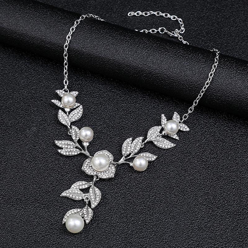 New Necklace Set for Women - Luxury and Exclusive Bridal Wedding Accessories - Pearl Collar Chain Jewelry for Brides