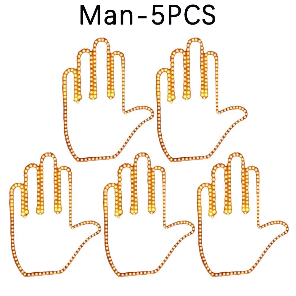 Hand Gesture Light Led Hand Sign Car Decoration Middle Finger LED Light for Universal Car Window Car Light Accessories