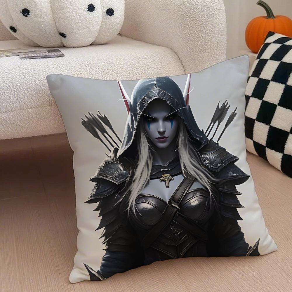 Game Epic WWorld of WWarcraft Cushion Cover Throw Pillow Cover Hidden Button Durable Polyester Chair Cushion