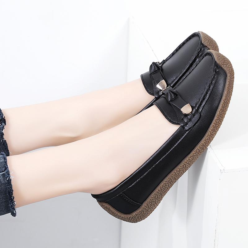 Mocassins plats pour femmes Chaussures de conduite Décontractées Minimalistes Souples Chaussures de marche pour mère Grande taille