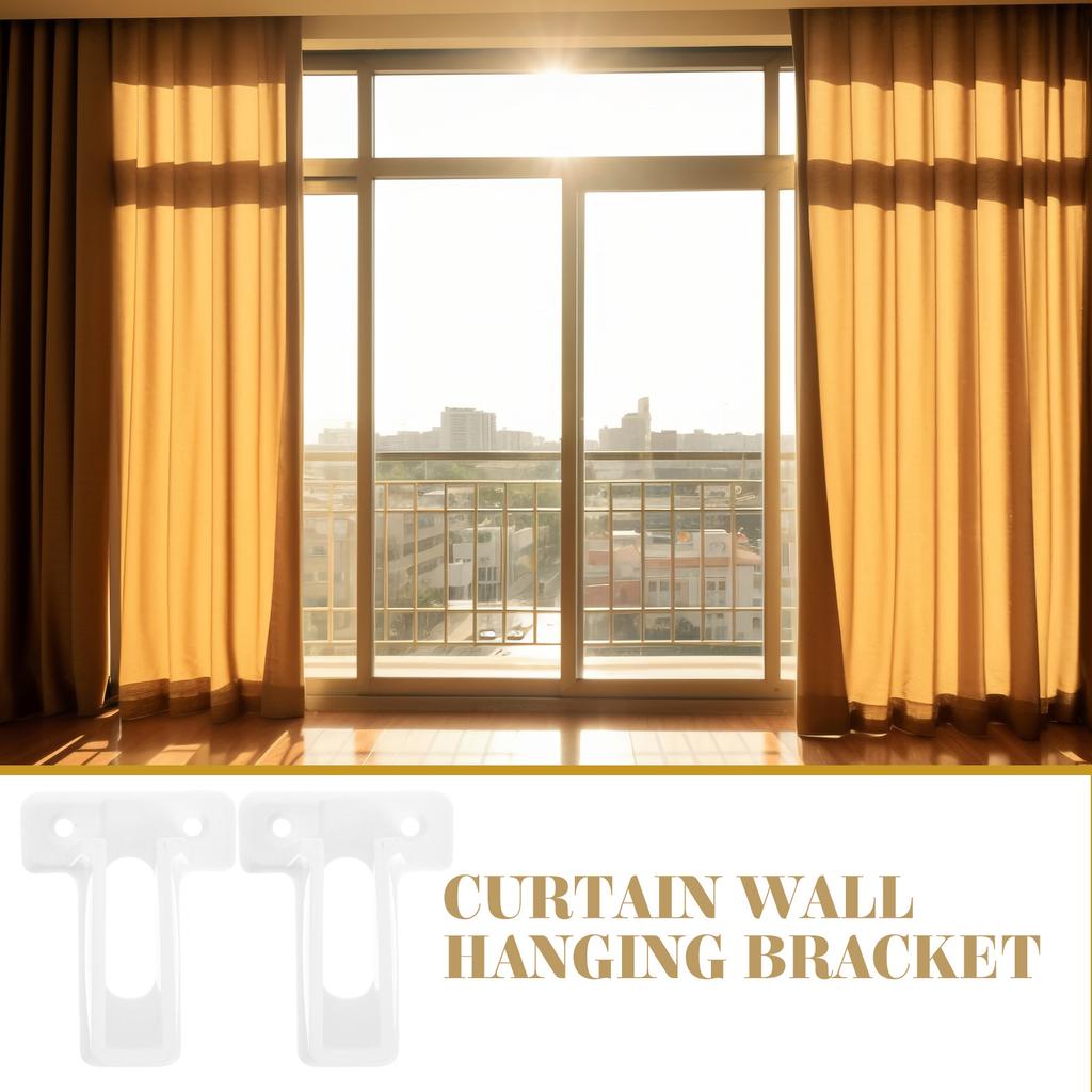 2Pcs Curtain Rod Holders for Wall Sturdy Plastic Brackets Mountable Closet Shelf and Wire Shelves Support End Bracket Hardware