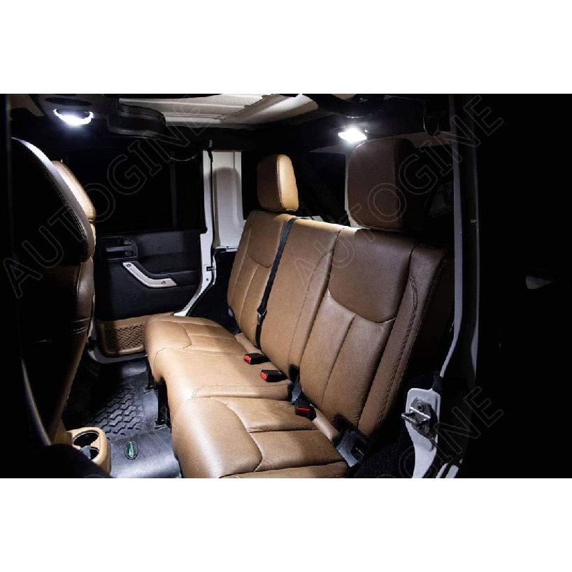 6 Piece CANBUS LED Interior Light Kit for Jeep Wrangler JK 4-Door 2007 2008 2009 2010 2011 2012 2013 2014 2015 2016 2017 2018 Super Bright 6000K