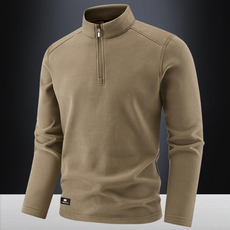 

New German Velvet Autumn and Winter Outdoor Couple Coat Thickened Windproof Cardigan Sweater Top M коричневий