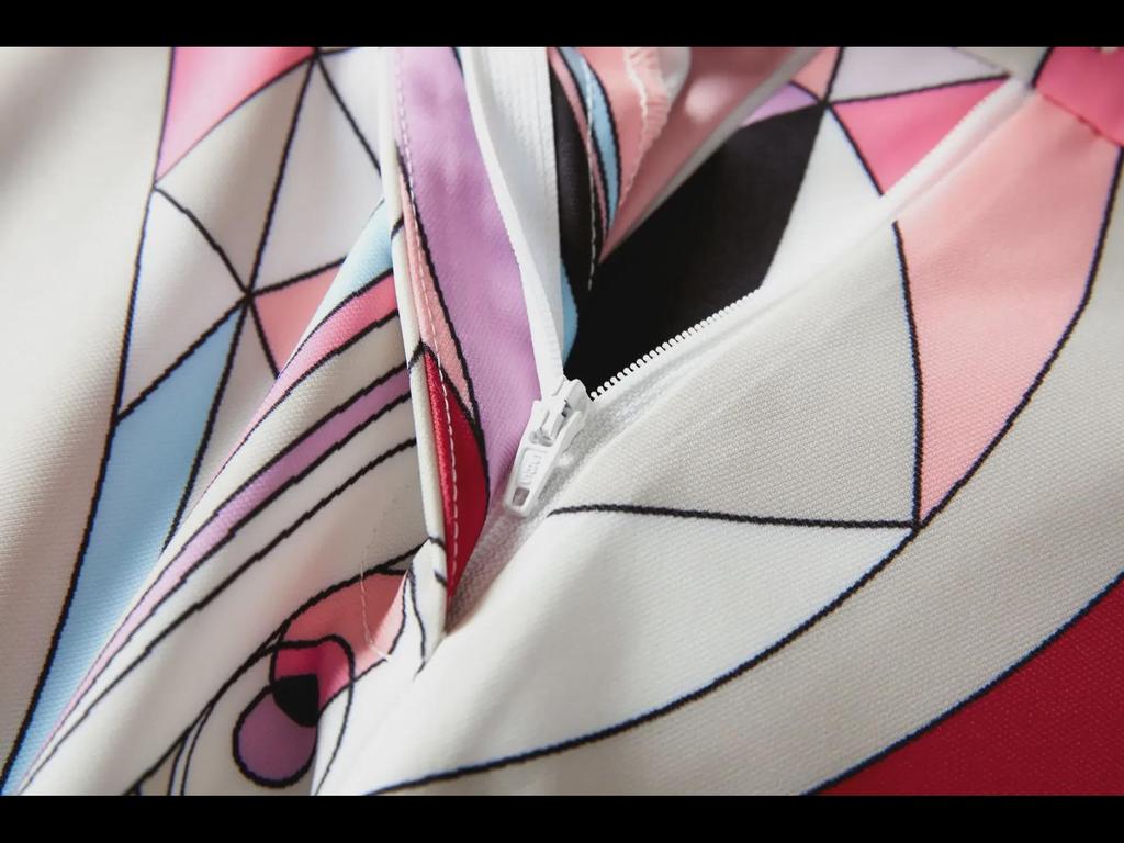 Conjunto de Traje Rosa para Mujer Guoer con Cuello en V, Estampado de Algodón y Botón Único