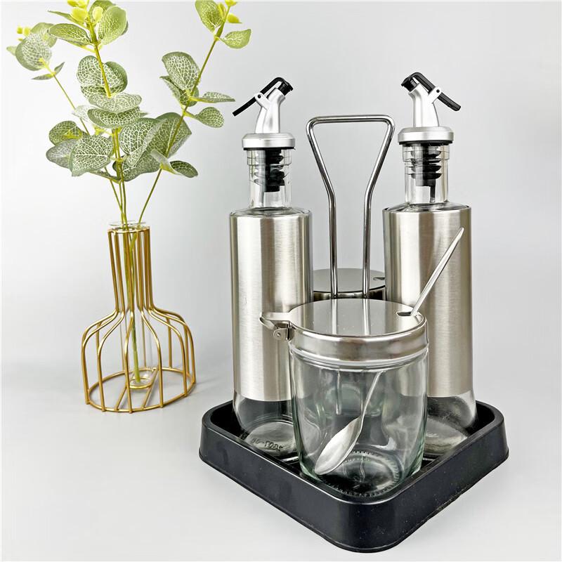 OEING Glass Tabletop Seasoning & Condiment Set