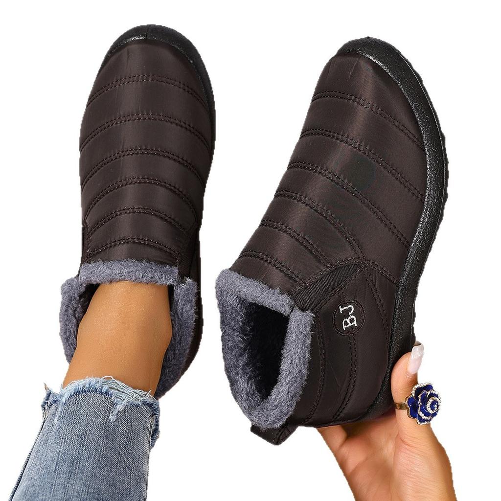 Women's Shoes with Winter Velvet and Thick Snow Anti Slip, Wearing Women's Boots for Warmth and Snow Boots
