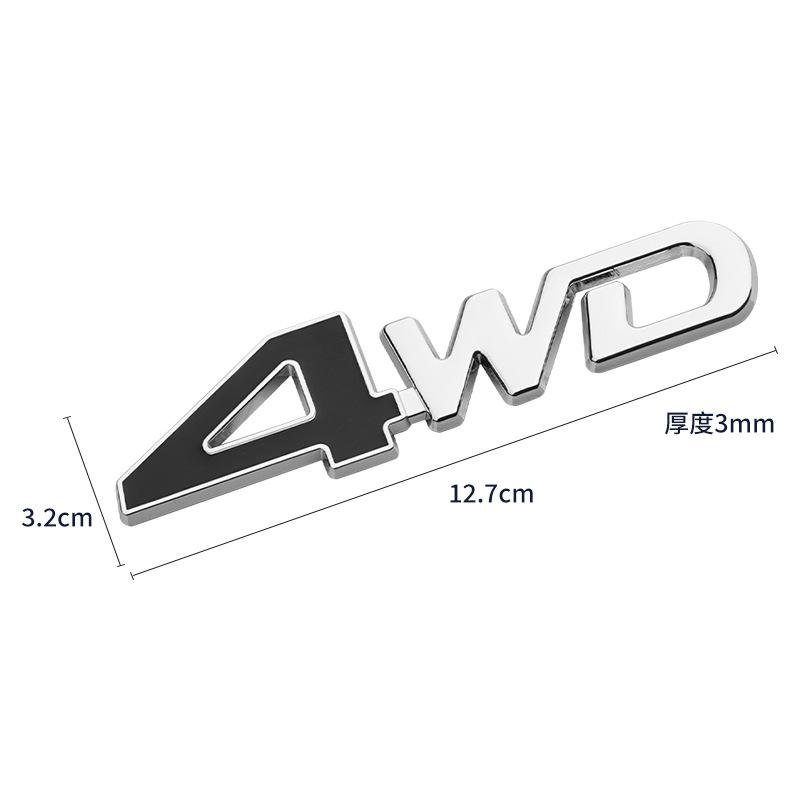 Car 4X4 large displacement standard digital 4wd tail standard 3D stereo four-wheel drive metal car sticker letter sticker v6V8 car logo