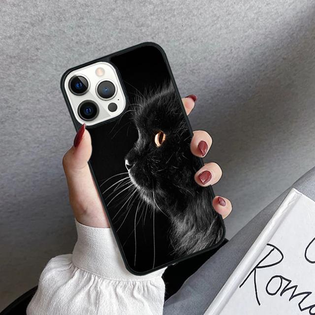 Black Cat Staring Eye Phone Case Cover For iPhone 17 Air 16 15 14 Plus 12 13 Pro Max Coque Shell Fundas