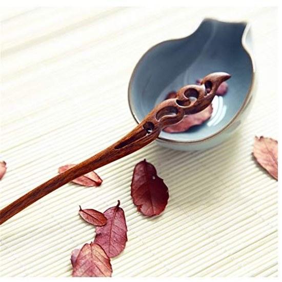 LeafIn Natural Wood Kanzashi Handmade Hairpin Black Sandalwood Single Simple Wooden Hair Accessory Yukata Kimono Japanese Clothing Item Design