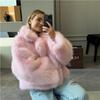 Fox Fur Eco-friendly Fur Furry Short Pink Furry Coat Autumn and Winter Top Women's Clothing