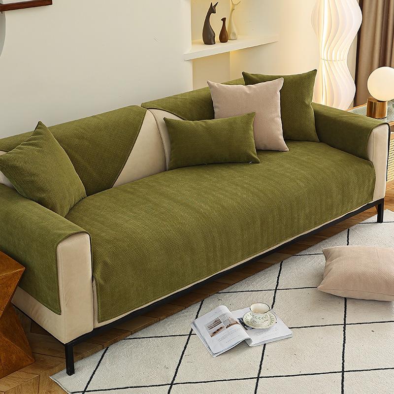 

Подушка для дивана Four Seasons Универсальный синель Простой чехол Полотенце Светильник Роскошный скандинавский чехол для дивана Matcha 70*70cm