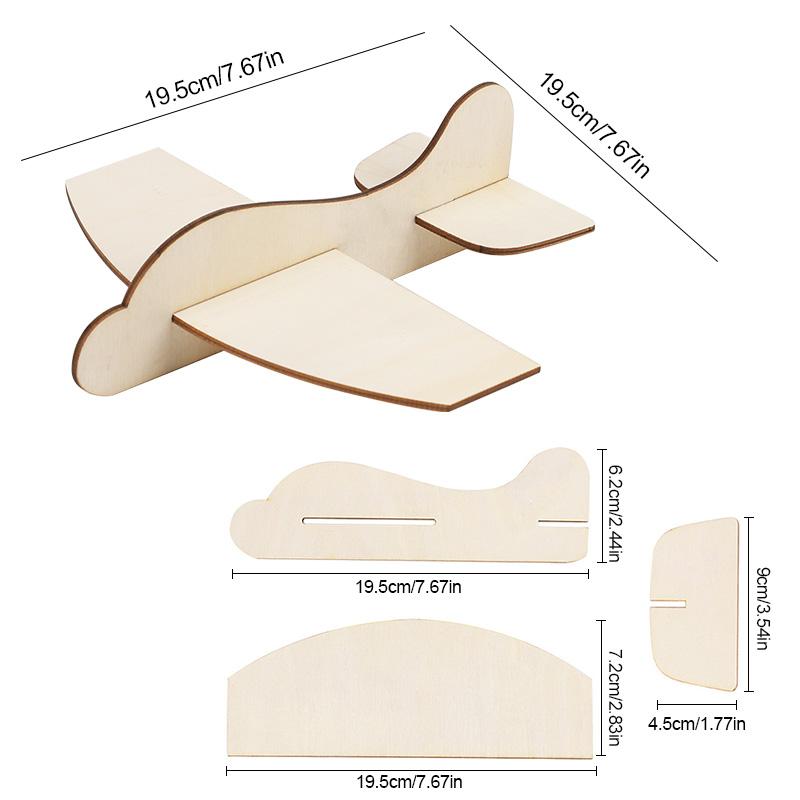 1-5Pcs Wooden Blank Airplane DIY Crafts Kids Painting Toy Birthday Party Favors Christmas Gift Unfinished Wood Plane Model