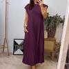 2025 Spring Elegant Women's Pleated Sleeveless Long Dress - European & American Style