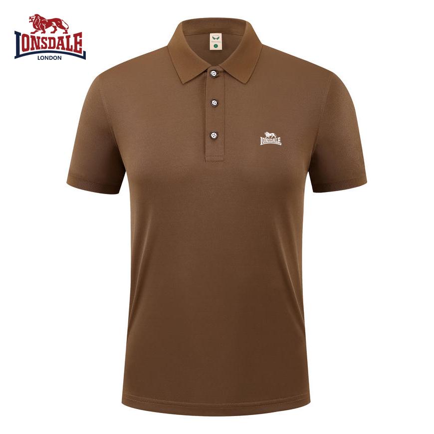 Lonsdale 2026 Zomer Nieuw Geborduurd Casual Sportkraag Poloshirt, Zweetafvoerend en Vocht absorberend Puur XL